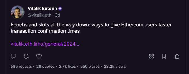 Ethereum founder's words on new EIP-7732 project