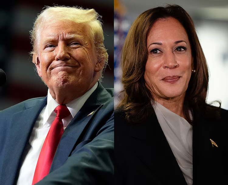 crypto and the us elections: Former President Donald Trump and Vice President Kamala Harris.